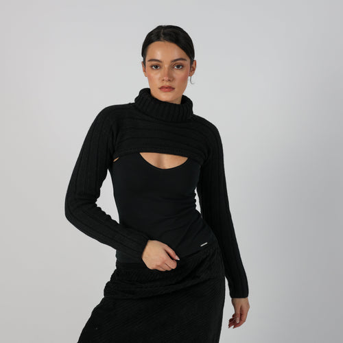 Black Y2K Knitted Top (S)