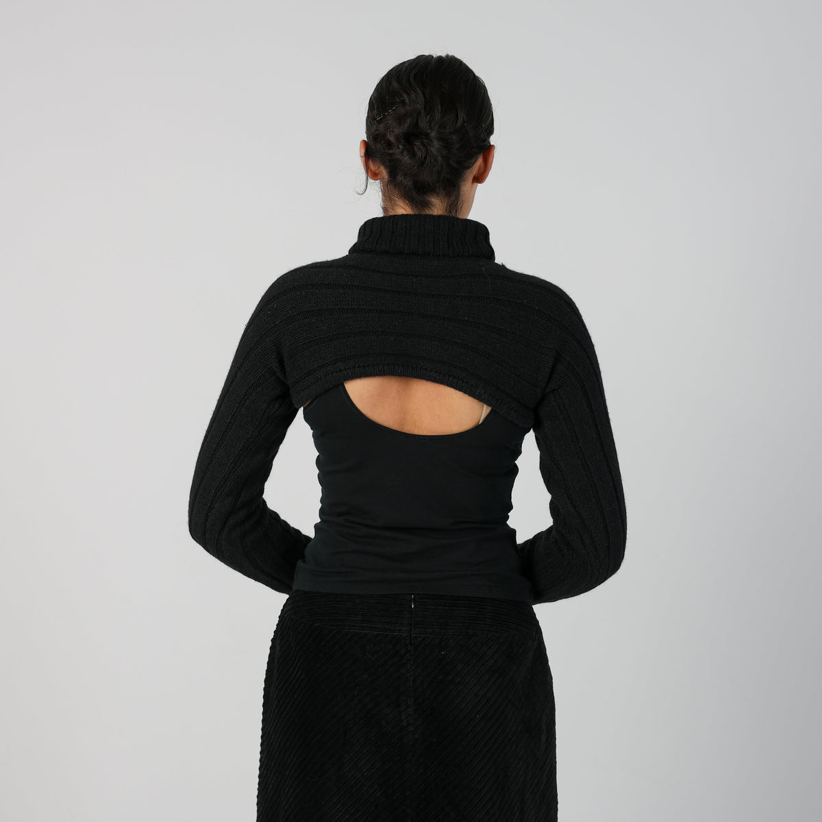 Black Y2K Knitted Top (S)