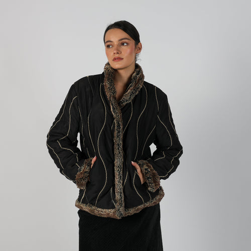 Black Y2K Afghan Coat (M)