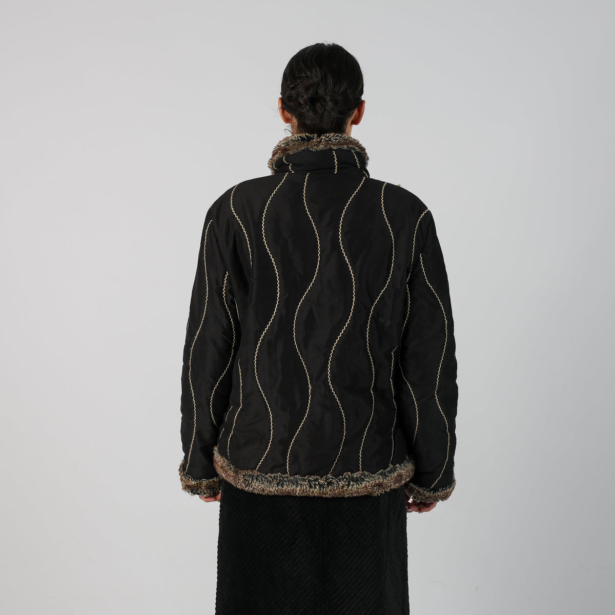 Black Y2K Afghan Coat (M)