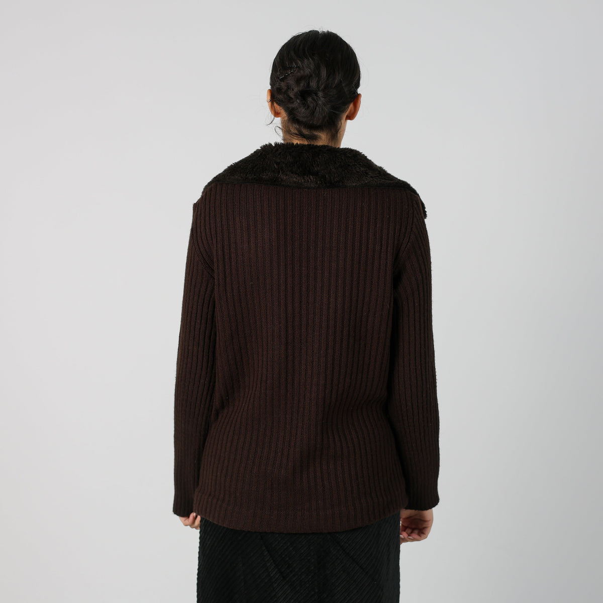 Brown Y2K Made in Italy Shearling Coat (M)