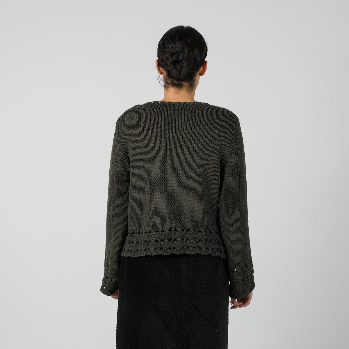 Dark Green Y2K Nara Camicie Knitted Jumper (M)