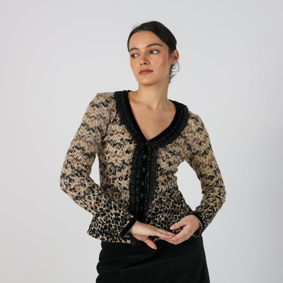 Tan Y2K Made in Italy Cardigan (S)
