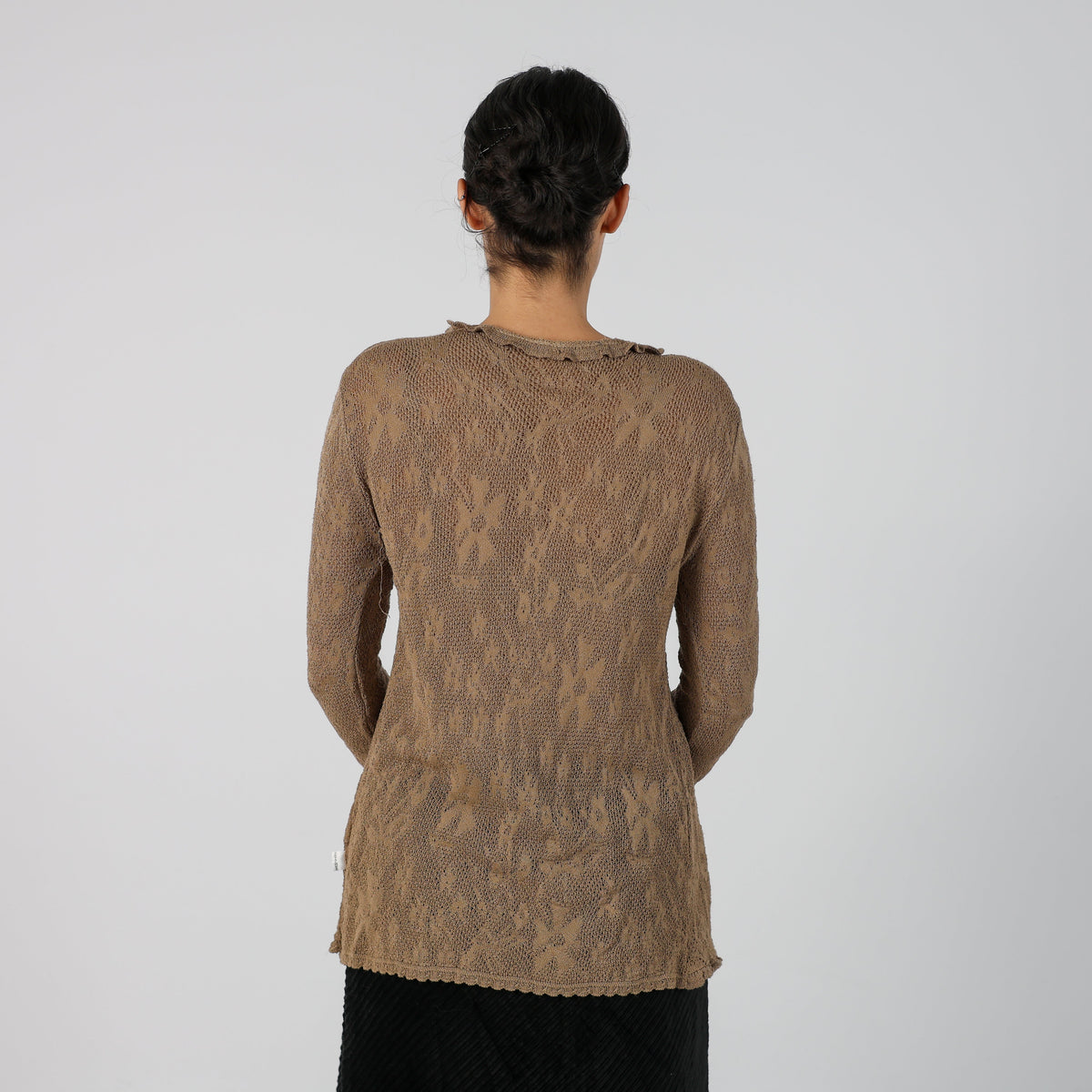 Tan Y2K Made in Italy Cardigan (M)