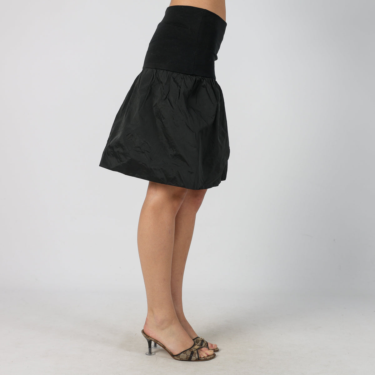 Black Y2K Habana Woven Mini Skirt (S)