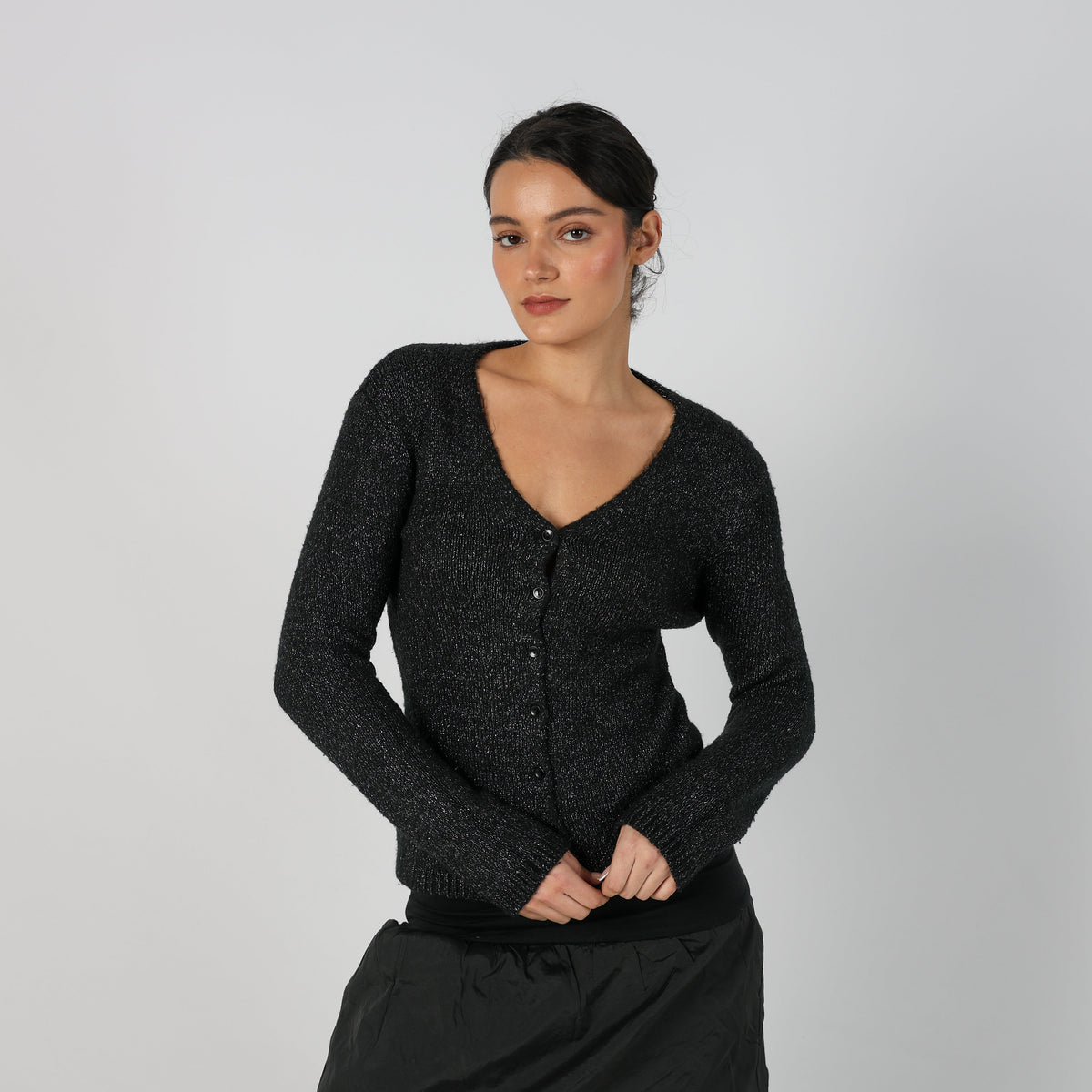Black Y2K Cardigan Mohair (S)