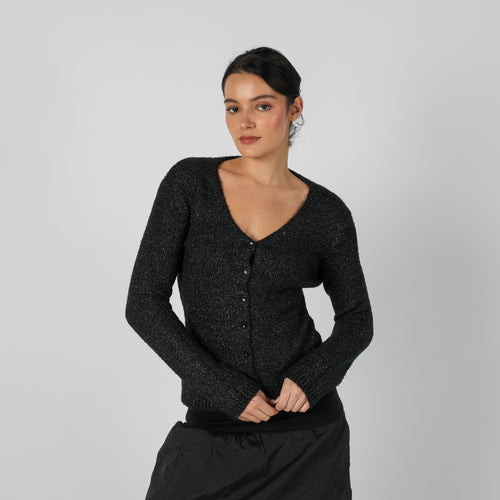 Black Y2K Cardigan Mohair (S)