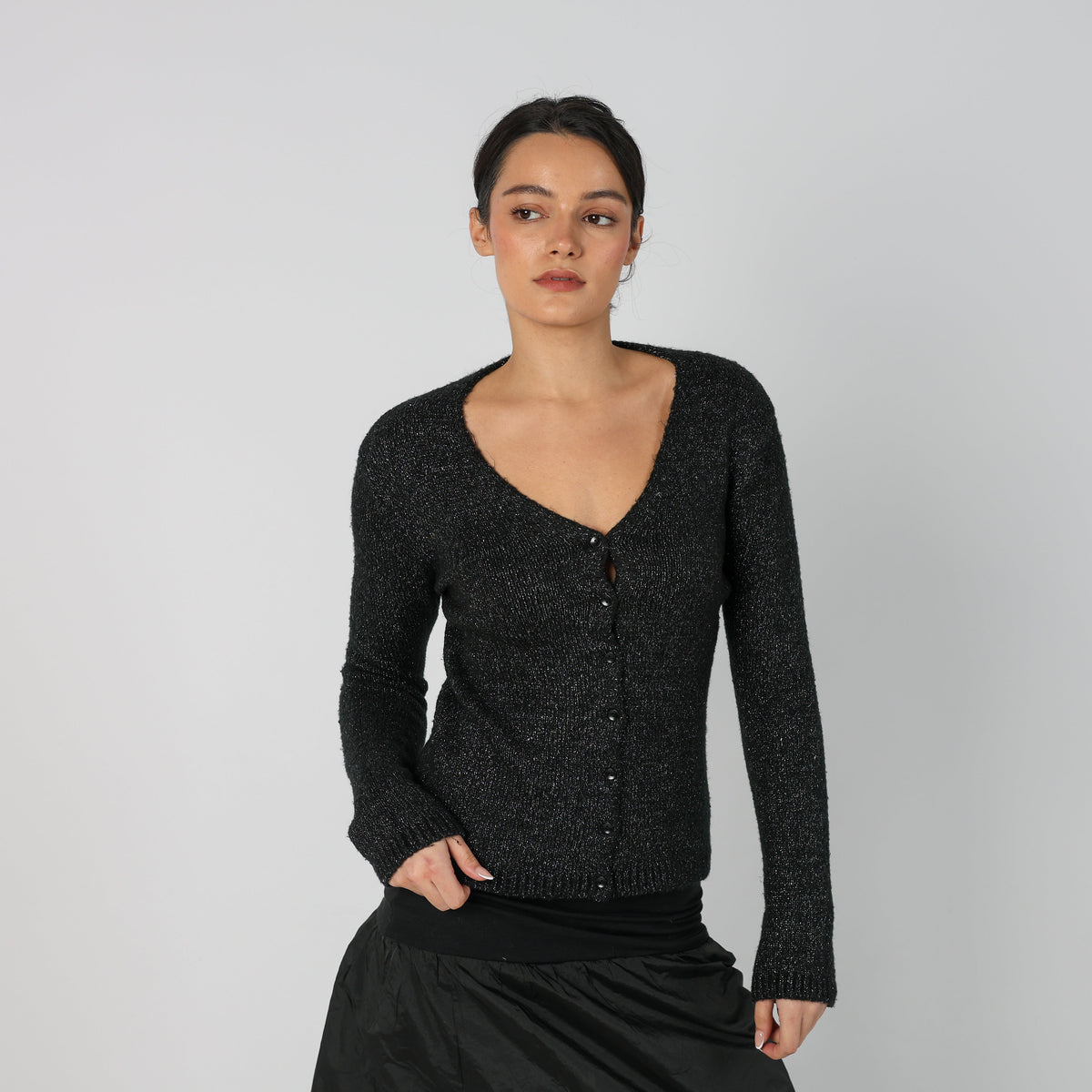 Black Y2K Cardigan Mohair (S)