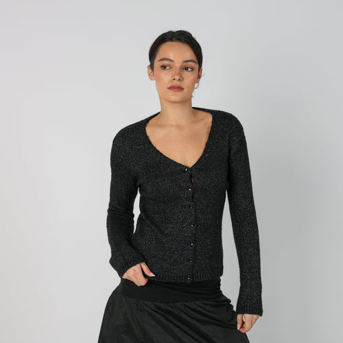 Black Y2K Cardigan Mohair (S)