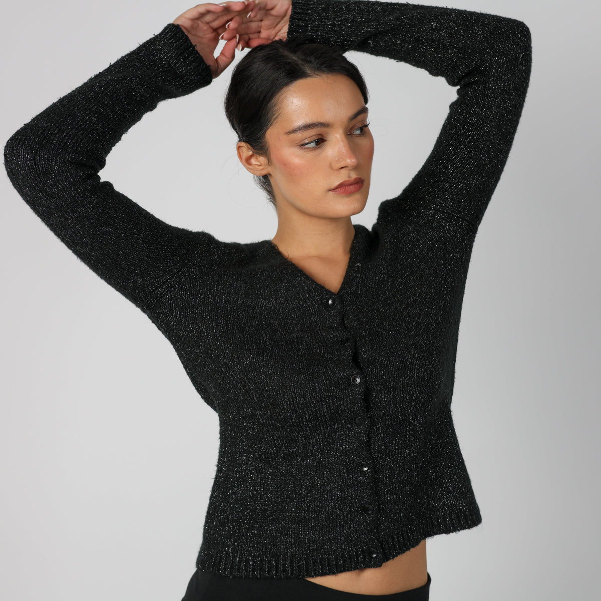 Black Y2K Cardigan Mohair (S)