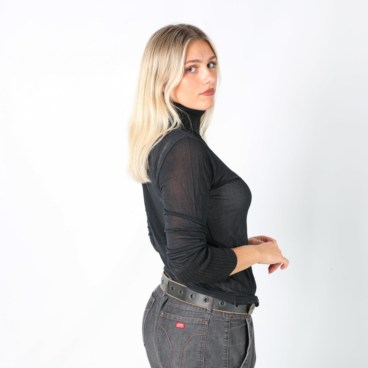 Black Y2K Mesh Top (M)