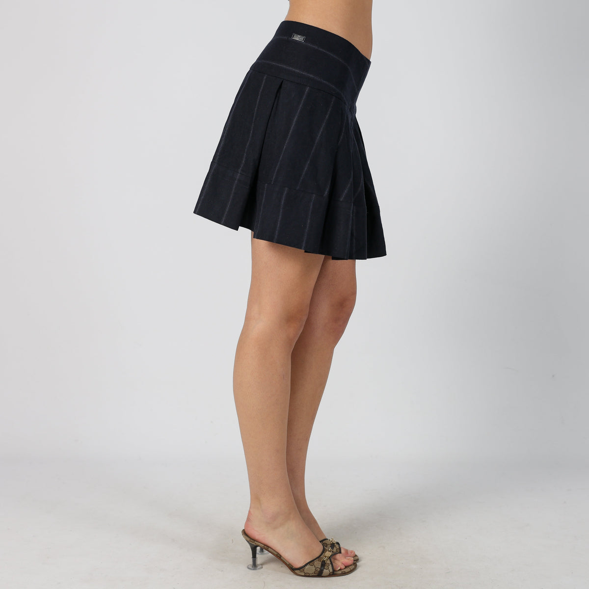 Navy Blue Y2K Woven Mini Skirt (XS)