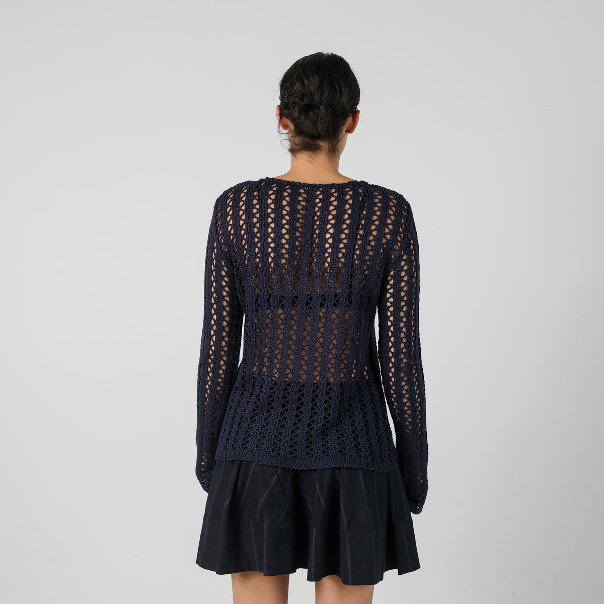 Navy Blue Y2K Knitted Top (S)