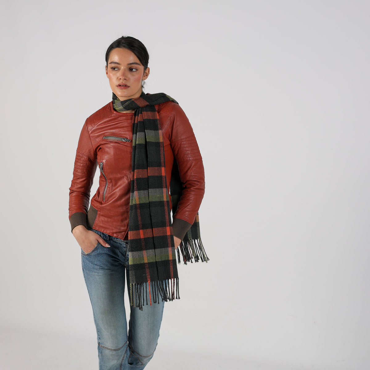 Tan Y2K Vera Pelle Leather Jacket (S)