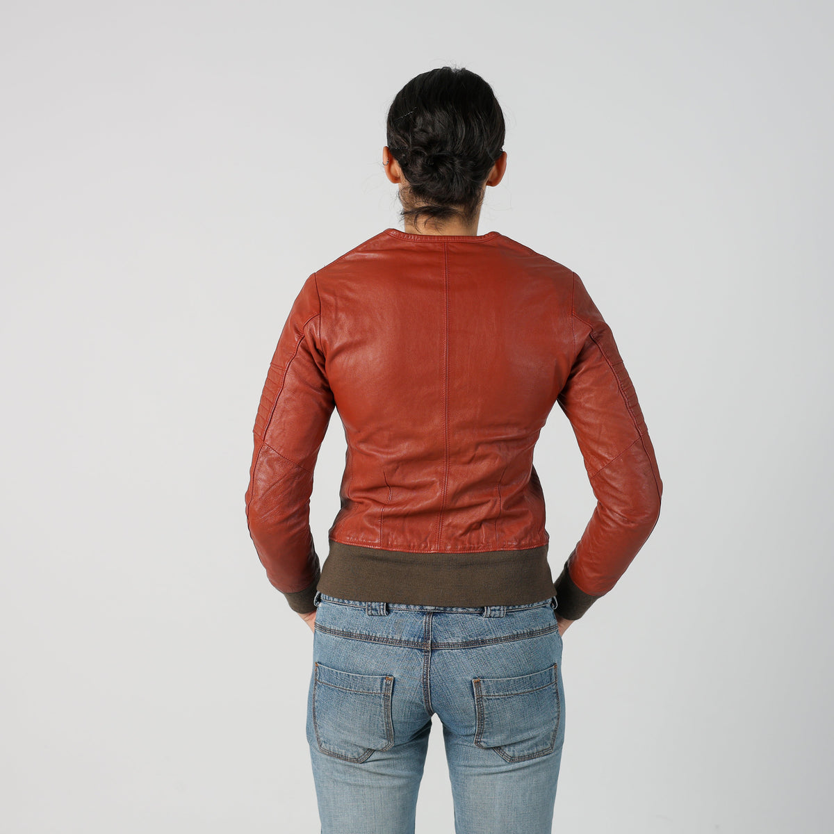 Tan Y2K Vera Pelle Leather Jacket (S)