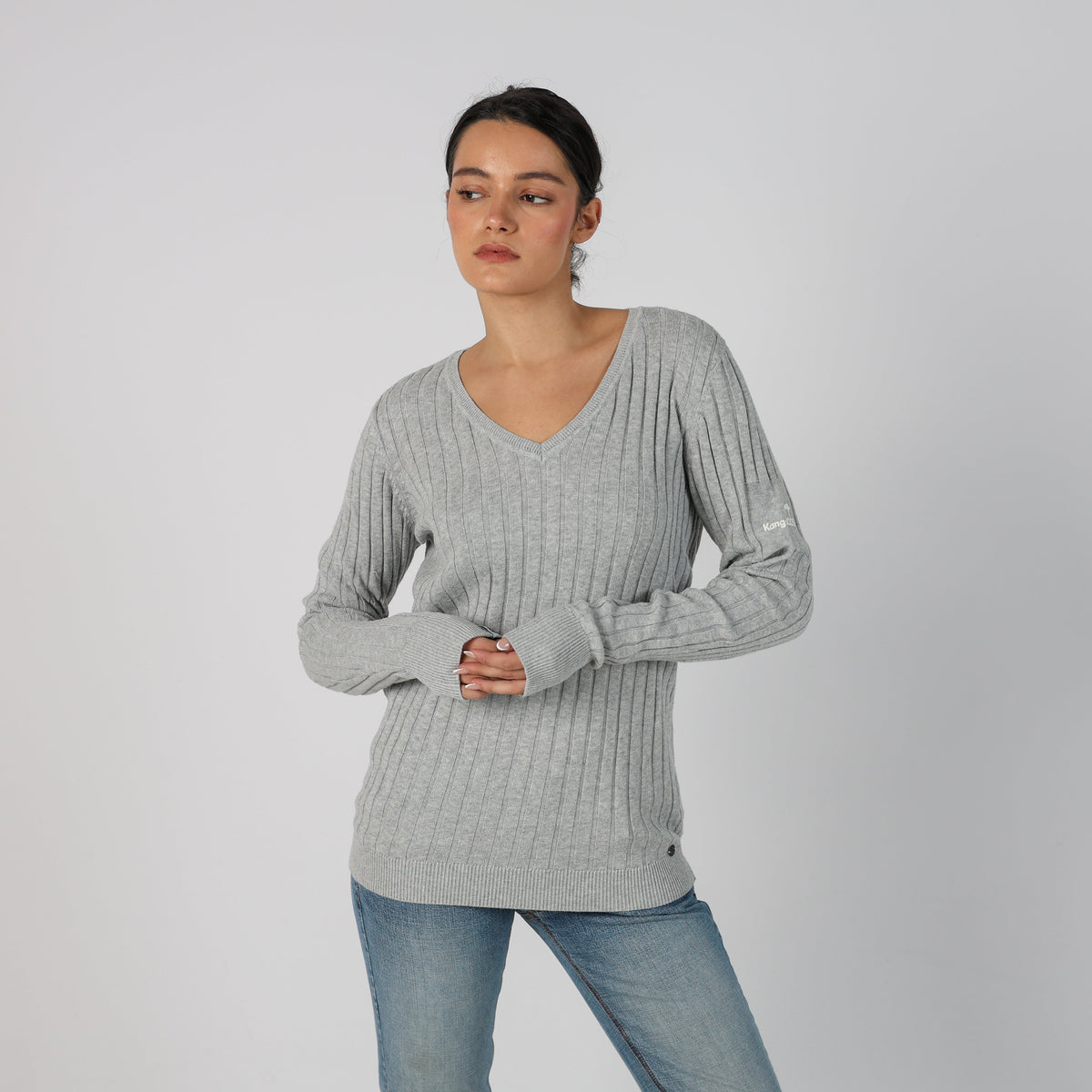 Light Grey Y2K Knitted Jumper (10)