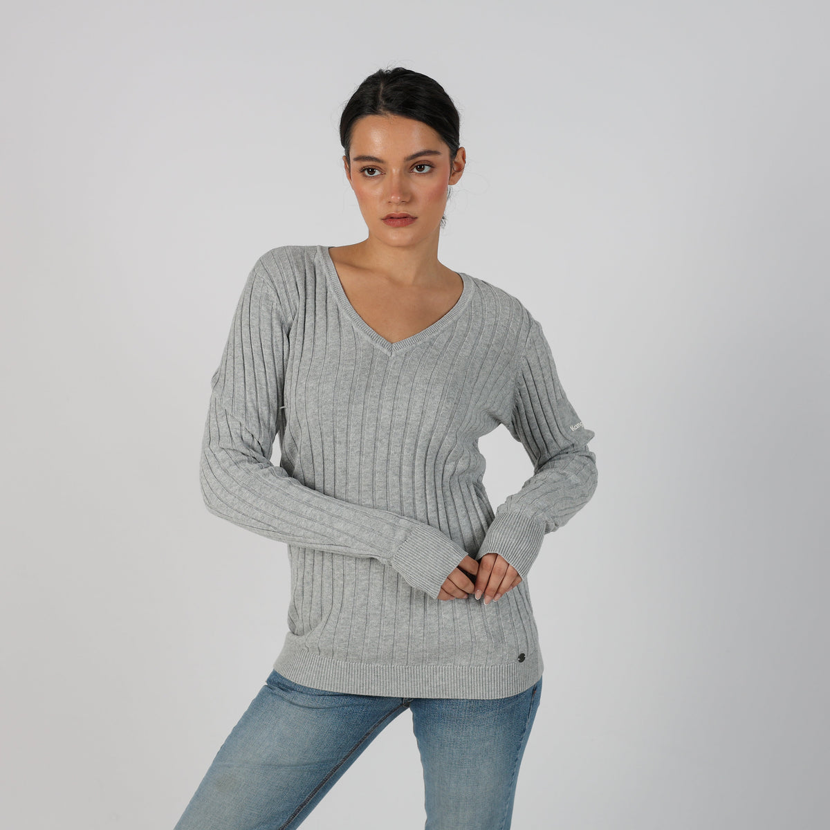 Light Grey Y2K Knitted Jumper (10)