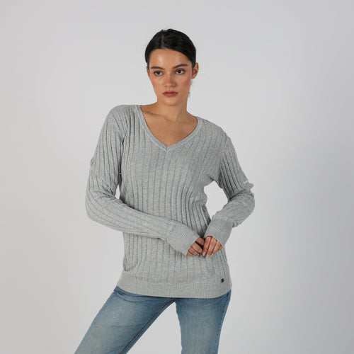 Light Grey Y2K Knitted Jumper (10)