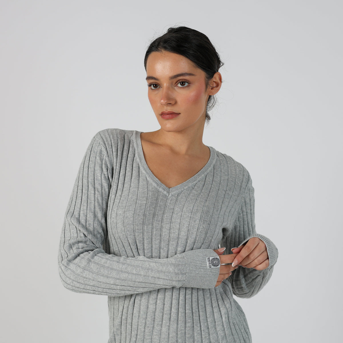 Light Grey Y2K Knitted Jumper (10)