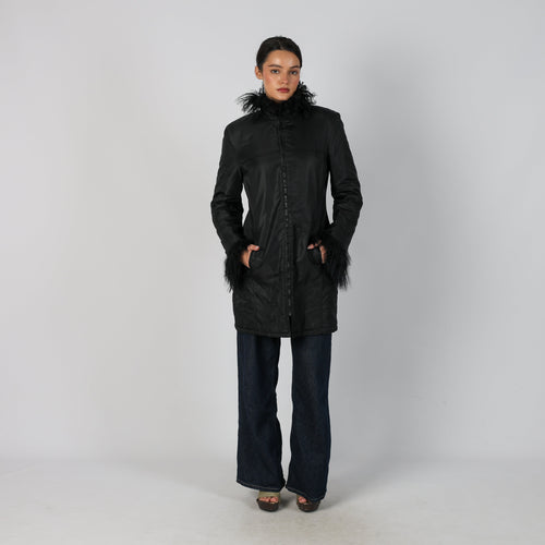 Black Y2K Long Coat (S)
