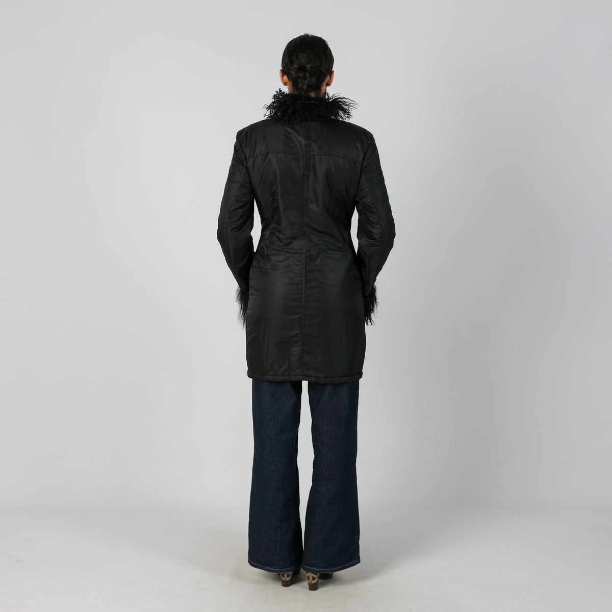 Black Y2K Long Coat (S)