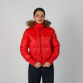 Red Y2K Lee Puffer Jacket (S)