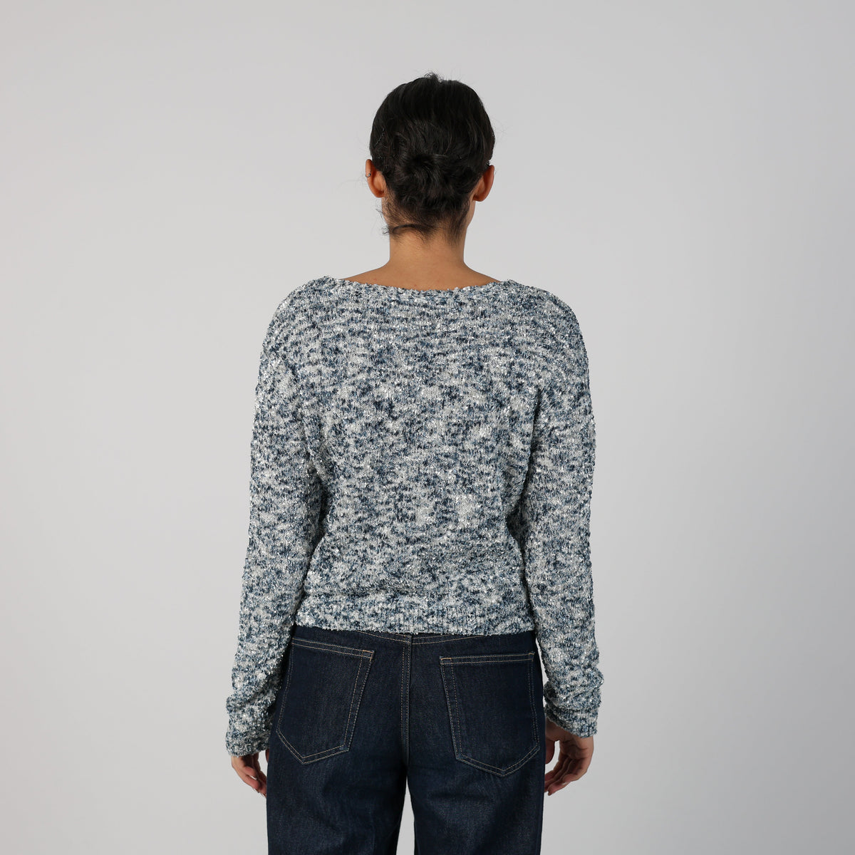 Light Blue Y2K Knitted Jumper (M)