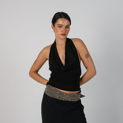 Black Y2K Made in Italy Cami (S)