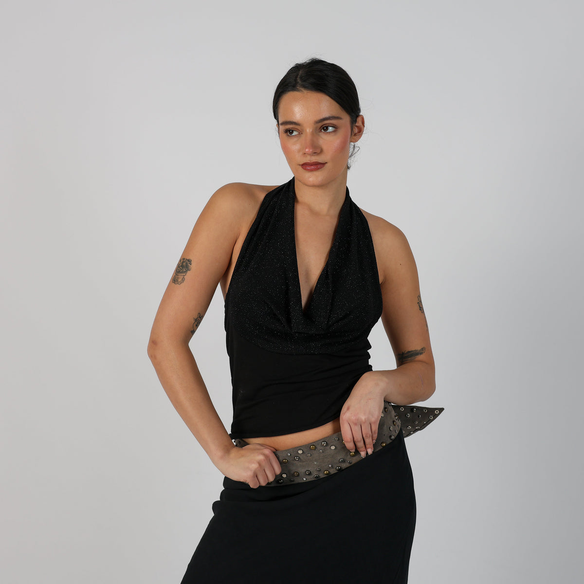 Black Y2K Made in Italy Cami (S)