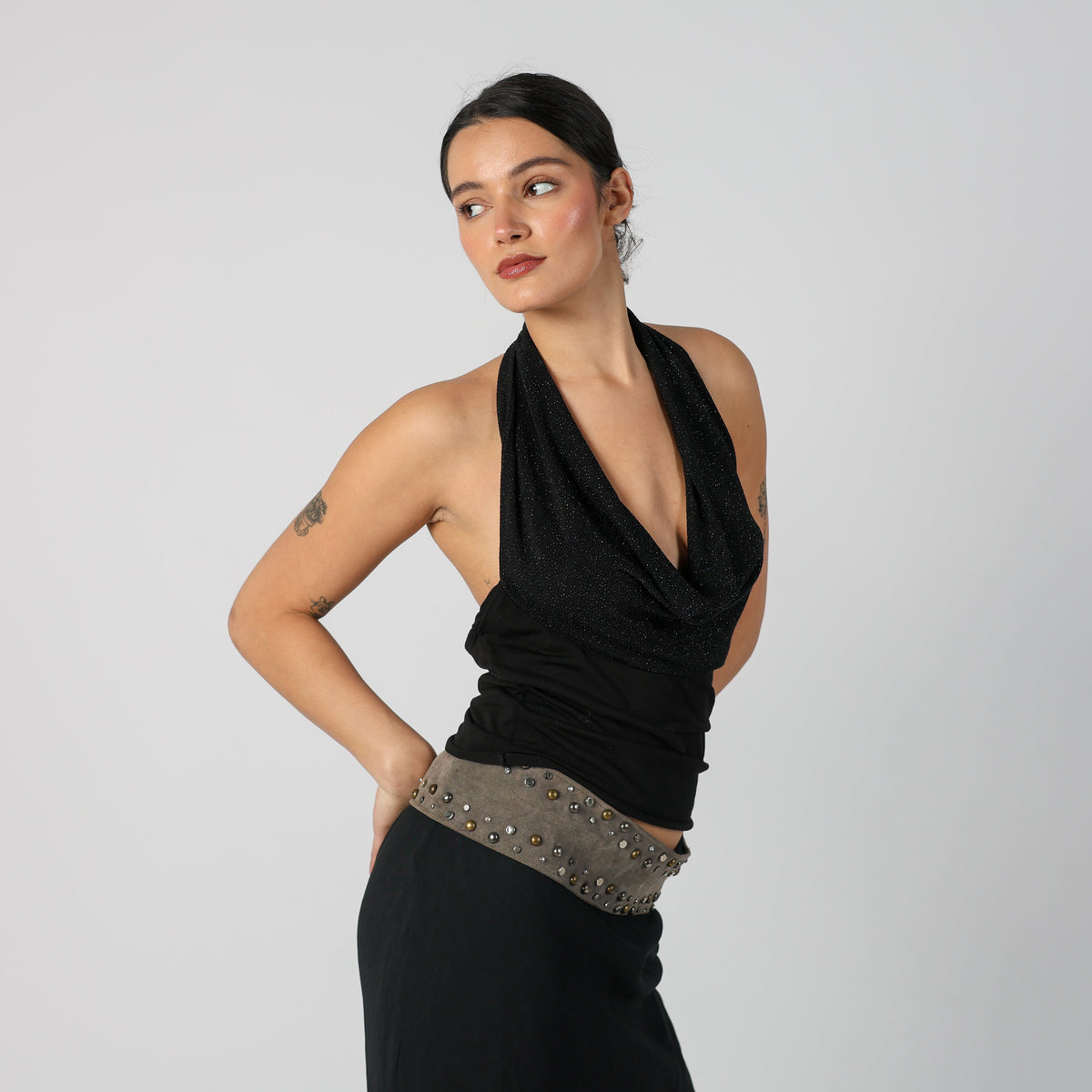 Black Y2K Made in Italy Cami (S)