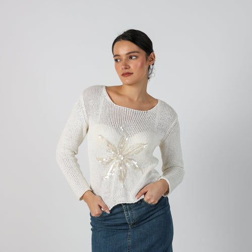 Cream Y2K Knitted Jumper (S)