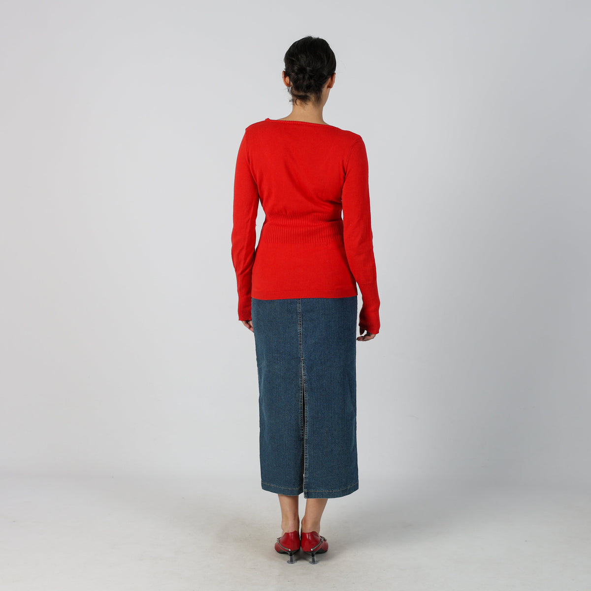 Blue Y2K Denim Maxi Skirt (XS)