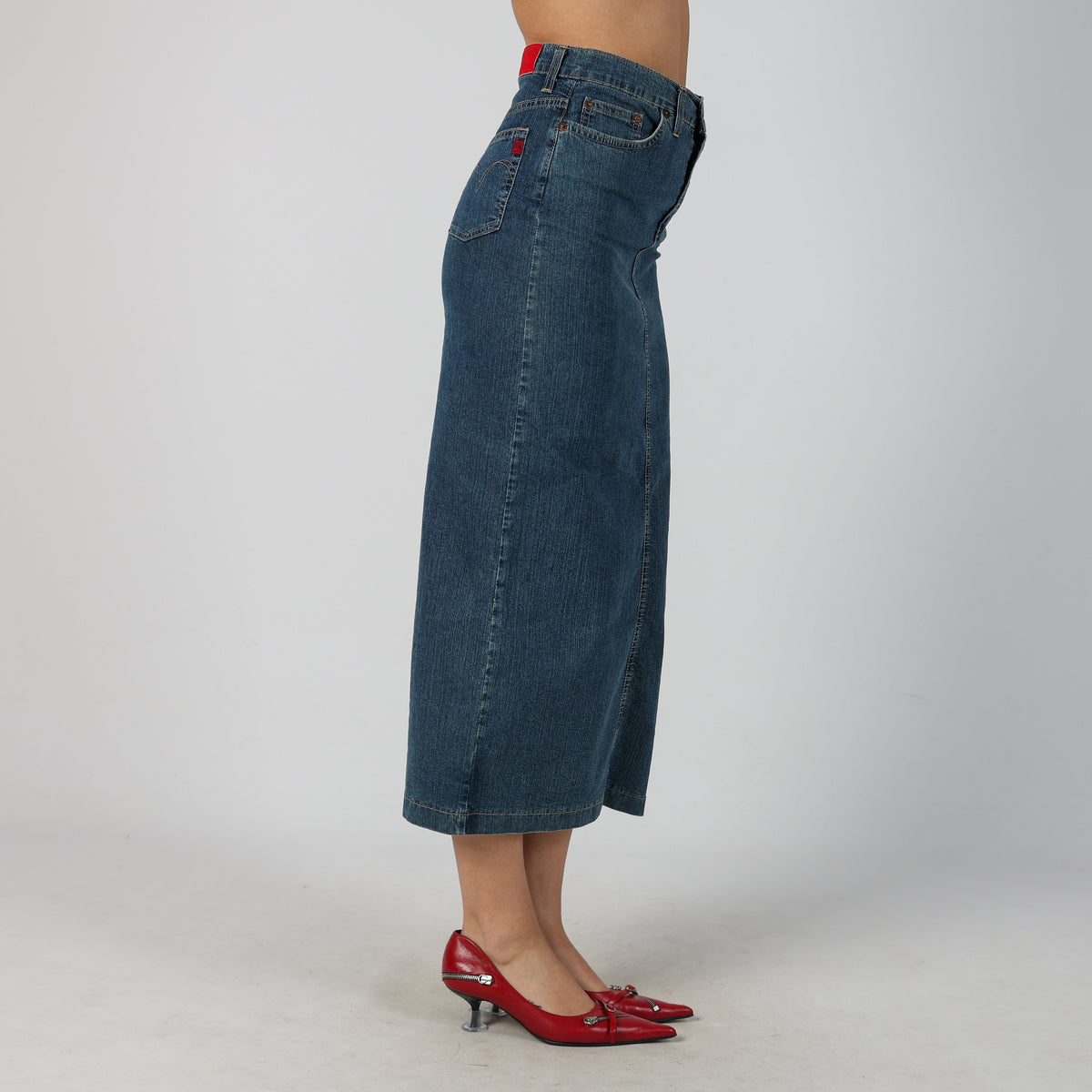 Blue Y2K Denim Maxi Skirt (XS)