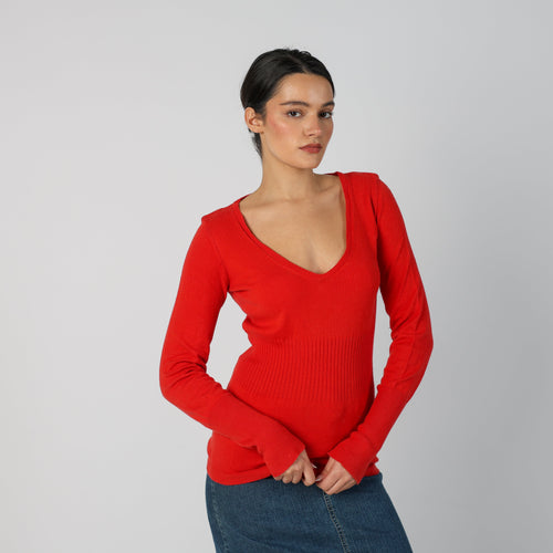 Red Y2K Miss Sixty Knitted Top (S)