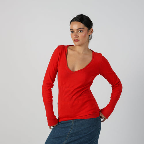 Red Y2K Miss Sixty Knitted Top (S)