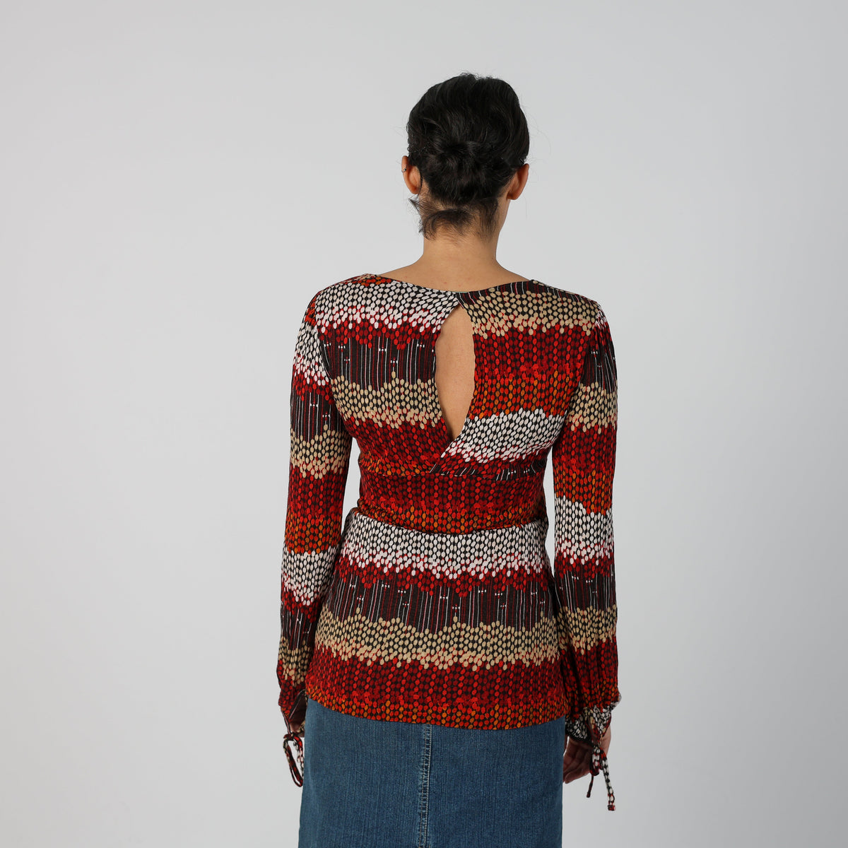 Brown Y2K United Colors of Benetton Long Sleeve Top (S)