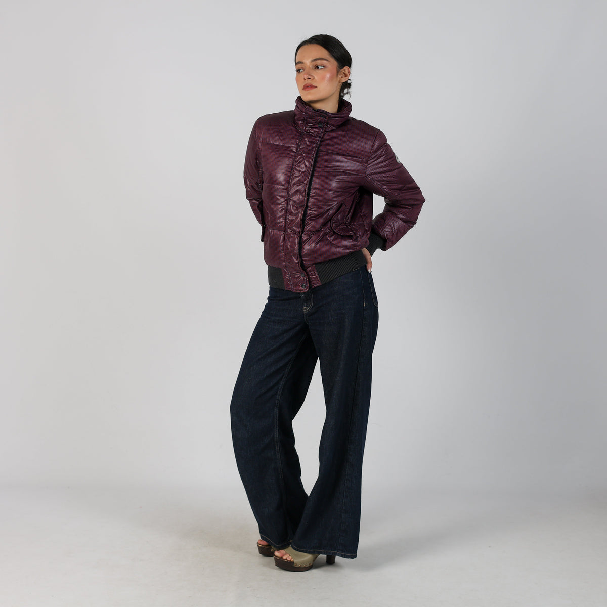 Purple Y2K GAS Puffer Jacket Pure duck down (M)