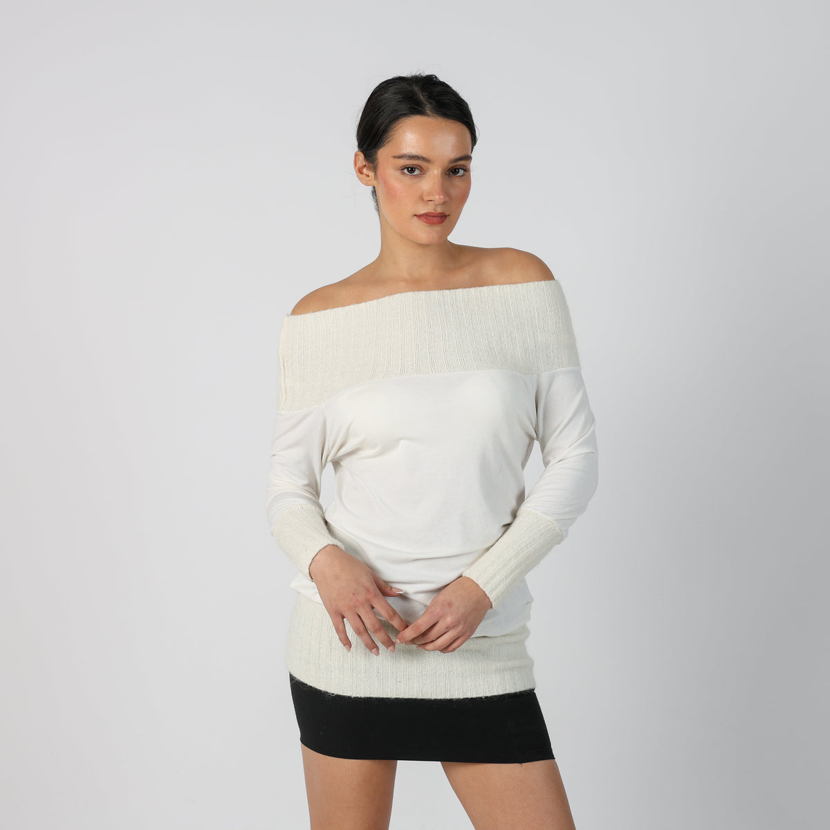 Cream Y2K Made in Italy Long Sleeve Top (S)