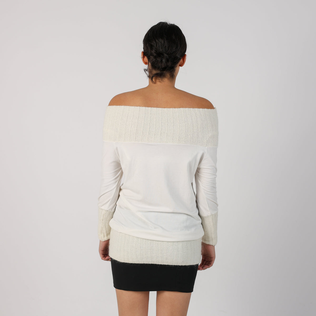Cream Y2K Made in Italy Long Sleeve Top (S)