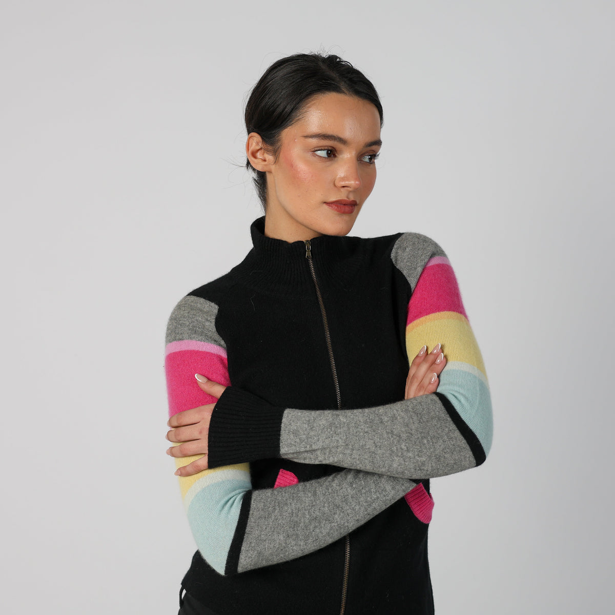 Black Y2K Made in Italy Knitted Jumper (S)