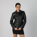 Black Y2K Leather Jacket (S)