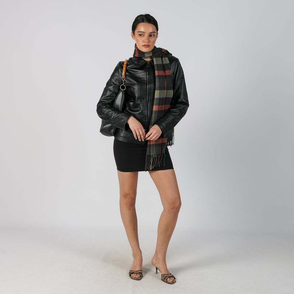 Black Y2K Leather Jacket (S)
