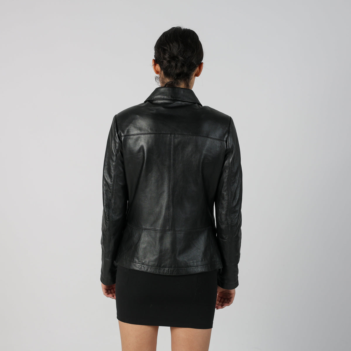 Black Y2K Leather Jacket (S)