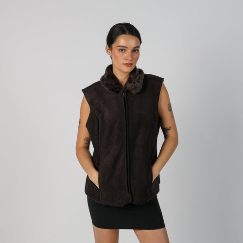 Brown Y2K Shearling Coat (12)