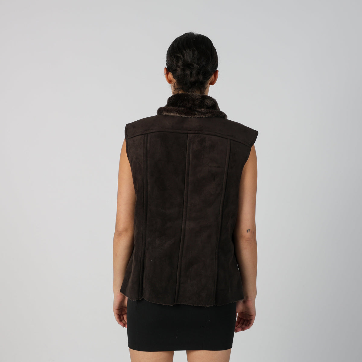 Brown Y2K Shearling Coat (12)