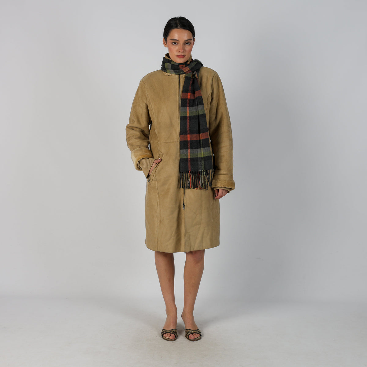 Tan Y2K AndreaMare Afghan Coat (M)