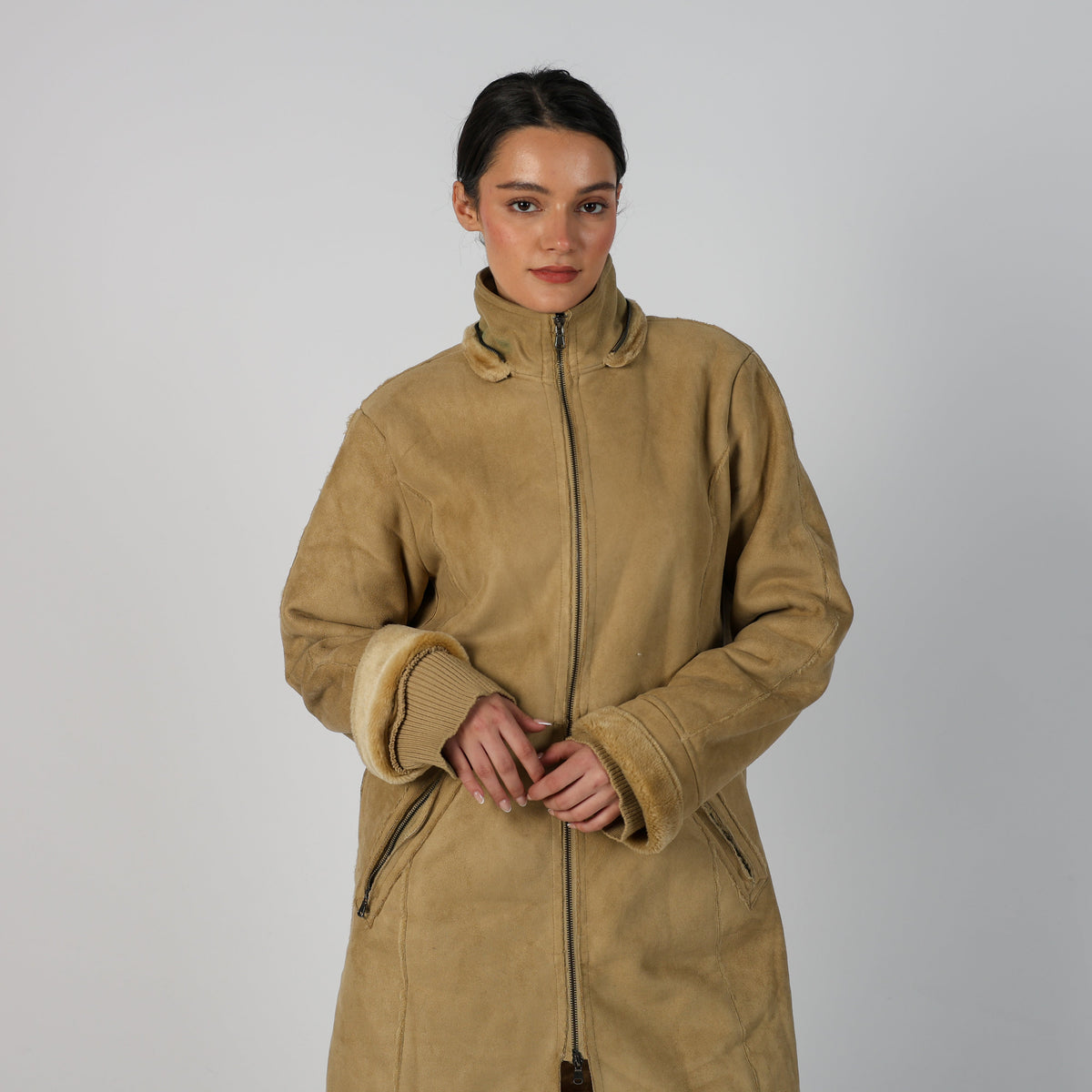 Tan Y2K AndreaMare Afghan Coat (M)