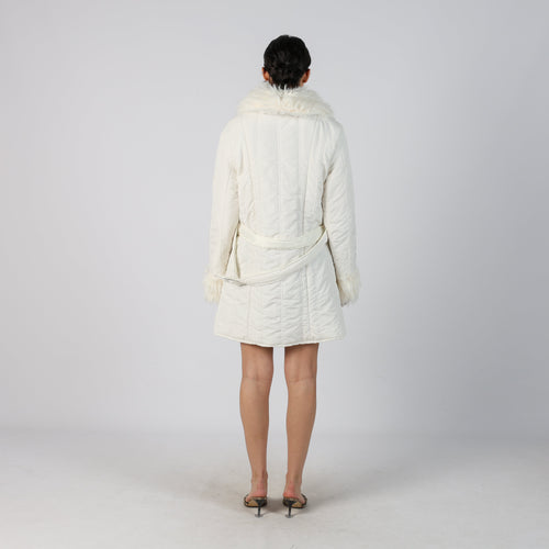 Cream Y2K Made in Italy Afghan Coat (S)