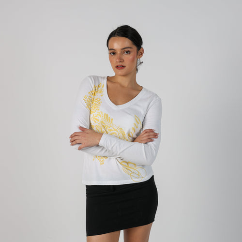 Ivory Y2K Billabong Long Sleeve Top (S)