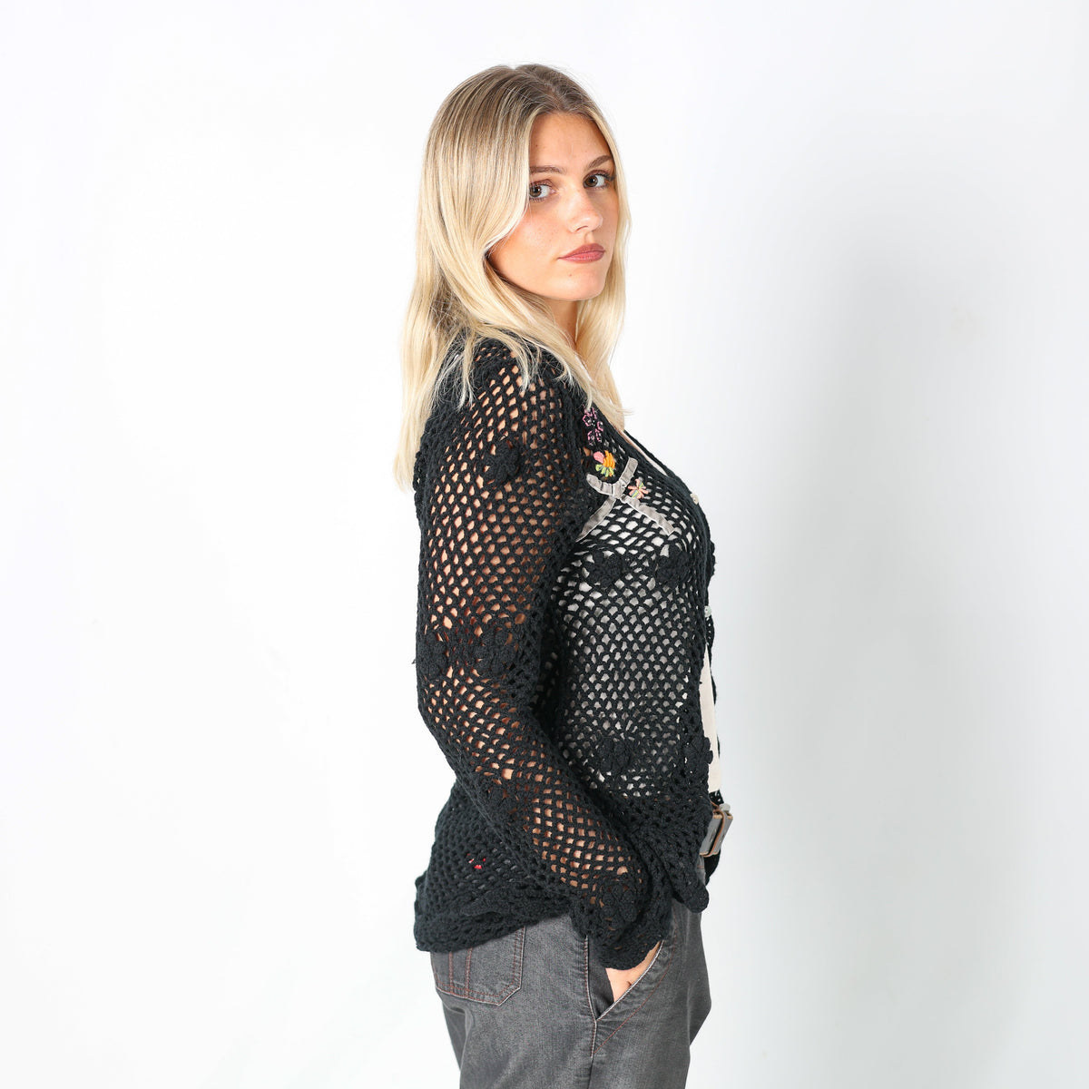 Black Y2K Sarah Chloe Gilet (M)